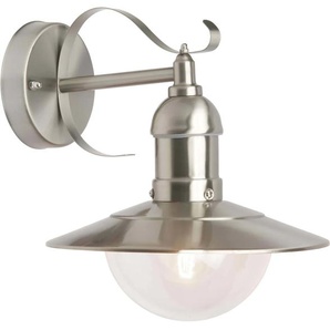 Außen-Wandleuchte BRILLIANT LEUCHTEN ARTO Lampen Gr. 1 flammig, Höhe: 27 cm, silberfarben (edelstahlfarben) Außenwandleuchte Außenwandleuchten Lampen 27 x 24 28 cm, E27, Haustürbeleuchtung, MetallKunststoff, edelstahl