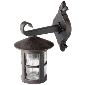 Außen-Wandleuchte BRILLIANT LEUCHTEN JORDY Lampen Gr. 1 flammig, Höhe: 30 cm, braun (rostbraun) Außenwandleuchte Außenwandleuchten Lampen 29cm Höhe, E27 max. 60W, LED geeignet, aus rostfreiem Edelstahl
