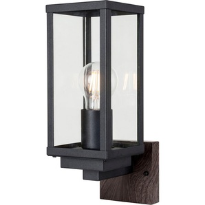 Außen-Wandleuchte ECO-LIGHT KARO Lampen Gr. Höhe: 32 cm, braun (holz) Außenwandleuchten