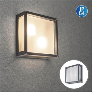 Außen-Wandleuchte NÄVE Ray Leuchten Gr. 2 flammig, braun (antik) Außenwandleuchten eckige Kastenform, exkl. 2x E27 max. 20W, Glas, Aluminium, anthrazit