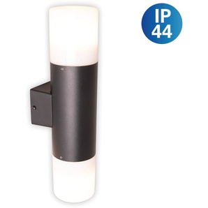 Außen-Wandleuchte NÄVE Torcia Lampen Gr. 2 flammig, Ø 7,60 cm Höhe: 32,00 cm, schwarz Außenwandleuchten Aluminium 2 x E27 exkl. Leuchtmittel IP44