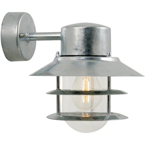 Außen-Wandleuchte NORDLUX Blockhus Lampen Gr. 1 flammig, Ø 22 cm Höhe: 23 cm, silberfarben (edelstahlfarben) Außenwandleuchte Außenwandleuchten Lampen