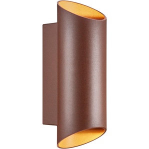 Außen-Wandleuchte NORDLUX Nico Round Lampen Gr. Höhe: 23,50 cm, braun (rostfarben) Außenwandleuchten Einfache Installation, Parallelschaltung möglich, IP54 geschützt