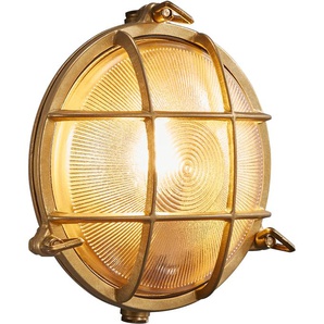 Außen-Wandleuchte NORDLUX Polperro Lampen Gr. 1 flammig, Ø 19,5 cm, grau (messingfarben) Außenwandleuchten
