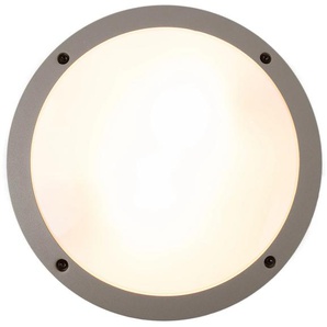 Außen-Wandleuchte PACO HOME CARLOTTA Lampen Gr. Ø 30 cm Höhe: 9 cm, silberfarben (silber) Außenwandleuchten Aussen In- & Outdoor Garten Terasse Hauswand E27 Aluminium IP54