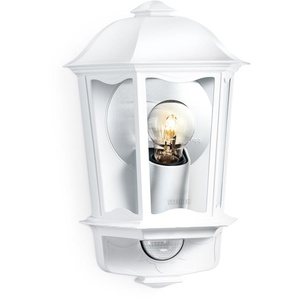 Außen-Wandleuchte STEINEL L 190 S WS Lampen Gr. 1 flammig, Höhe: 14,7 cm, Sensor-Außenleuchte, weiß Außenwandleuchte Außenwandleuchten Lampen 180Bewegungsmelder,Aluminiumdruckguss,E27-Fassung,Fassadenleuchte