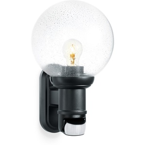 Außen-Wandleuchte STEINEL L 560 S SW Lampen Gr. 1 flammig, Höhe: 24,3 cm, Sensor-Außenleuchte, schwarz Außenwandleuchte Außenwandleuchten Lampen 240 Bewegungsmelder, + LED-Leuchtmittel, Warmweiß, Opalglas,Edelstahl