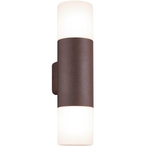 Außen-Wandleuchte TRIO LEUCHTEN HOOSIC Lampen Gr. 2 flammig, Ø 8,5 cm Höhe: 33 cm, 1 St., braun (rostbraun) Außenwandleuchten
