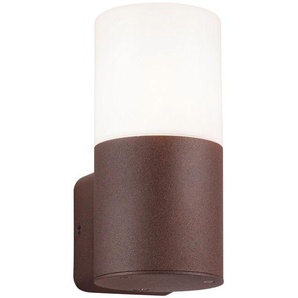 Außen-Wandleuchte TRIO LEUCHTEN HOOSIC Lampen Gr. 1 flammig, Ø 8,5 cm Höhe: 17,5 cm, 1 St., braun (rostbraun, weiß) Außenwandleuchten