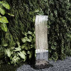 Außenbrunnen Welle aus Edelstahl - H 130 cm - Silberfarben - HOKI