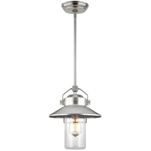 AUßENHÄNGELEUCHTE Elstead Boynton, Grau, Edelstahl, Kunststoff, Glas, 50 cm, Grüner Punkt, RoHS, Lampen & Leuchten, Aussenbeleuchtung, Aussendeckenleuchten