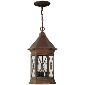 AUßENHÄNGELEUCHTE Elstead Brighton, Rotbraun, Metall, Glas, 51 cm, Grüner Punkt, RoHS, Lampen & Leuchten, Aussenbeleuchtung, Aussendeckenleuchten