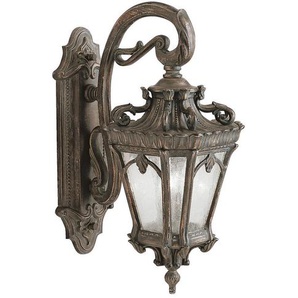AUßENWANDLEUCHTE Elstead Tournai, Dunkelbraun, Metall, Glas, 37.5x61 cm, Grüner Punkt, RoHS, Lampen & Leuchten, Aussenbeleuchtung, Aussenleuchten