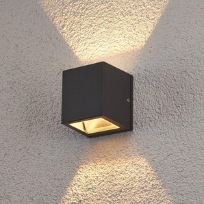Aussenwandleuchte Maurice Lucande, dimmbar, schwarz, Aluminium, Modern, Wandleuchte außen
