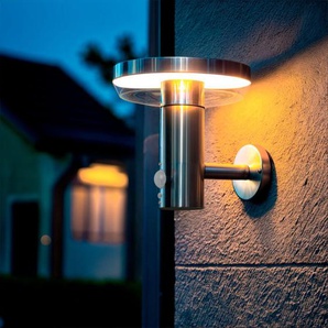 Außenwandleuchte Solar led 5W Aluminium mit Bewegungssensor Barton Silber