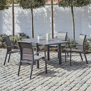 Ausziehbare Gartenlounge aus Aluminium 4/8-Sitzer
