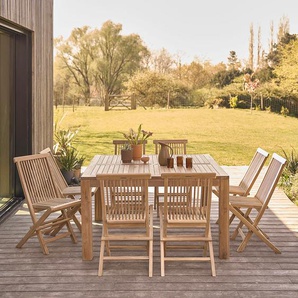 Ausziehbare  Gartenlounge aus Teakholz 6/ 8 Sitzplätze