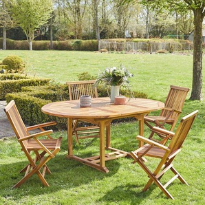 Ausziehbare Gartenmöbel aus geöltem Teakholz 4/8 Sitze