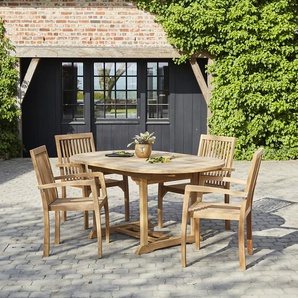Ausziehbare Gartenmöbel aus massivem Teakholz 4/6 Sitzplätze