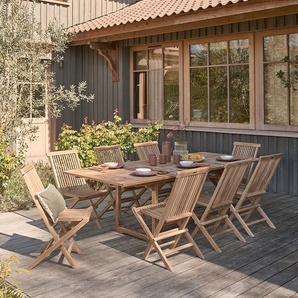 Ausziehbare Gartenmöbel  massives Teakholz 8/10 Personen