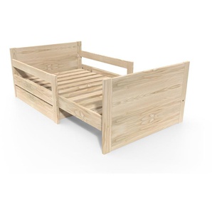 Kinderbett 90x200 mitwachsend aus Holz mit Aufbewahrungsschublade