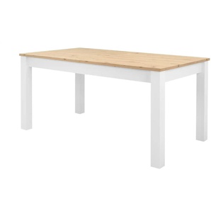 Ausziehbarer Esstisch 160 - 215 x 90 cm - weiß - Materialmix - 90 cm - 75 cm | Möbel Kraft