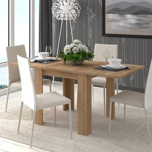 Ausziehbarer Esstisch 80 x 75 x 80cm Braun/Eiche Riviera Dekor