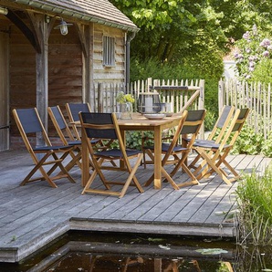 Ausziehbarer Gartenlounge aus massiver Akazie FSC 8/10 Sitzplätze