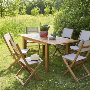 Ausziehbarer Gartenmöbel aus Akazienholz 6/8 Sitzplätze