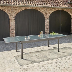 Ausziehbarer Gartentisch aus Aluminium grau 8/12 Sitze