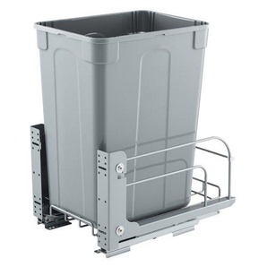 ausziehbarer Mülleimer (35 Qt) für Küchenschränke, Unterbau-Abfallbehälter (30 kg belastbar) mit robustem Soft-Close-Schiebesystem aus Metall und Türsatz, für Spüle Unterbau CFLJTDTDTHSYKL1U7V0