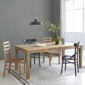 Ausziehbarer Tisch aus massivem recyceltem Teakholz 14 Pers.