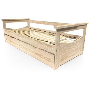 Ausziehbares bett 90x200 Topaze aus Massivholz