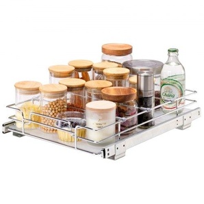 ausziehbares Gewürzregal (315x420x85 mm) Spülschrankregal Küchenschrank, Schiebeschublade Waschbecken Gewürzregal Schrank Organizer Unterschrankregal 355x444x177 mm (Installationsgröße) HGSLLHGSJXYC1UDZFV0