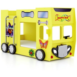 Autobett Bus - gelb - Materialmix - 116 cm - 150 cm | Möbel Kraft