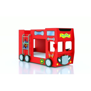 Autobett Bus - rot - Materialmix - 116 cm - 150 cm | Möbel Kraft