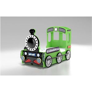 Autobett Lokomotive - grün - Materialmix - 120 cm - 137,5 cm | Möbel Kraft
