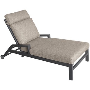 AVENA Sonnenliege, Gestell: Aluminium anthrazit, inklusive Kissen braun