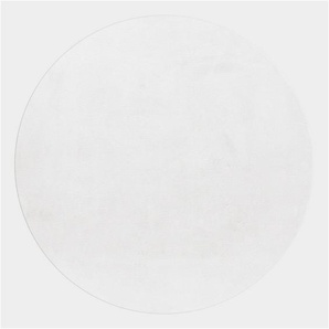 Ayyildiz Teppiche Hochflor-Teppich POUFFY 5100, rund, Höhe: 20 mm, Läufer, weicher glatter Softflor, Kaninchen Fell Haptik, waschbar