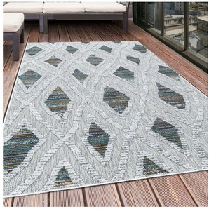 Ayyildiz Teppiche Teppich BAHAMA 5157, rechteckig, Höhe: 8 mm, Läufer, Flachflor mit Hoch-Tief-Struktur, In-und Outdoor geeignet