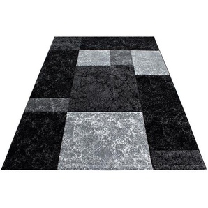 Ayyildiz Webteppich Hawaii 1330, Schwarz, Textil, Karo, rechteckig, 80x150 cm, Oeko-Tex® Standard 100, für Fußbodenheizung geeignet, schmutzabweisend, Hausstauballergiker lichtunempfindlich, antistatisch, pflegeleicht, strapazierfähig, leicht