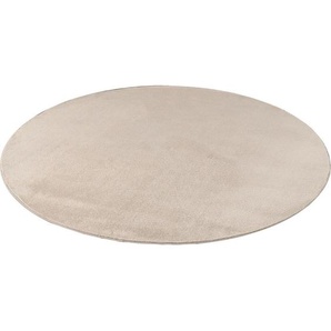 Ayyildiz Webteppich Joy, Creme, Textil, Uni, rund, Oeko-Tex® Standard 100, für Fußbodenheizung geeignet, rutschfest, in verschiedenen Größen erhältlich, pflegeleicht, strapazierfähig, Teppiche & Böden, Teppiche, Fellteppiche