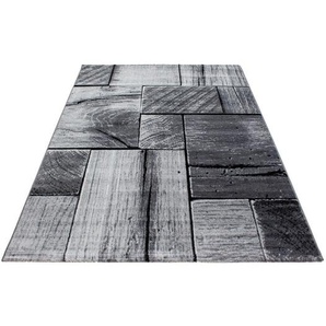 Ayyildiz Webteppich Parma, Schwarz, Textil, Holz, rechteckig, 120x170 cm, Oeko-Tex® Standard 100, für Fußbodenheizung geeignet, schmutzabweisend, Hausstauballergiker lichtunempfindlich, antistatisch, pflegeleicht, strapazierfähig, leicht zusammenrollbar,