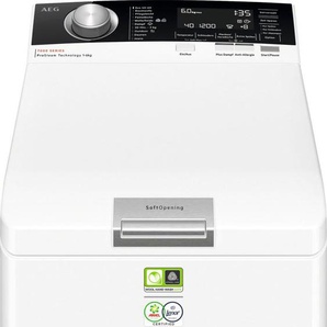 B (A bis G) AEG Waschmaschine Toplader LTR7B56STL Waschmaschinen weiß Toplader