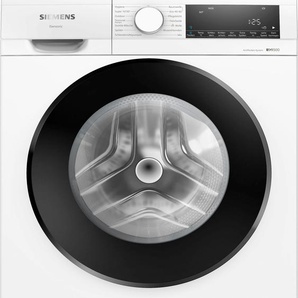 B (A bis G) SIEMENS Waschmaschine WG34G2070 Waschmaschinen schwarz-weiß (weiß, schwarz) Frontlader