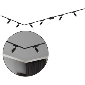 B.k.licht - Briloner Luxtrail Schienensystem, Komplettset, 6x led Spots, Warmweiß, L-Form, Schwarz, 3m