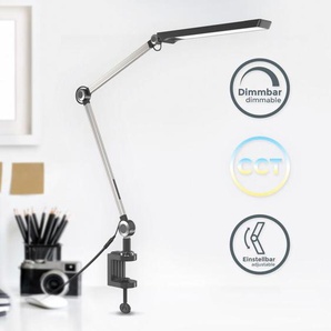 B.k.licht - Klemmlampe - 9W, 880lm, led, mit Stecker, dimmbar, cct, schwarz