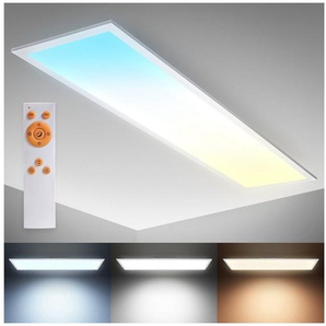 B.K.Licht LED Deckenleuchte BK_DP1326 LED Panel Deckenlampe, 1 Meter, Dimmbar, CCT, 24W, CCT - über Fernbedienung, LED fest integriert, warmweiß - kaltweiß, Farbtemperatursteuerung, mit Fernbedienung, Timer, 2.200Lm, Weiß