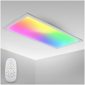B.K.Licht LED Deckenleuchte BK_DP1369 RGB LED Panel, CCT Farbtemperatur einstellbar, Dimmbar, Farbwechsel, LED fest integriert, Farbwechsler, 595x295x42mm, 7 Farben, Dimmbar, Ultra-Flach, mit Fernbedienung