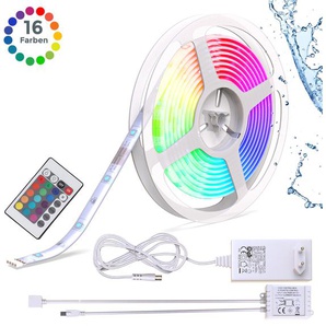 LED-Streifen B.K.LICHT Lichterketten Gr. x Gesamtlänge 5 m, weiß Flurlampe Küchenlampe LED-Streifen LED Streifen Lichterketten 5m BandStripe IP44 Farbwechsel dimmbar inkl. Fernbedienung